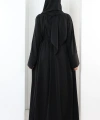 Taş Detaylı Şallı Abaya 7096 Siyah