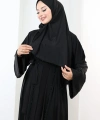 Taş Detaylı Şallı Abaya 7096 Siyah
