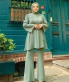 Taş İşleme Detaylı Kuşaklı Tunik ve Pantolonlu Takım 8432 Mint
