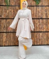 Taş İşleme Detaylı Kuşaklı Tunik ve Pantolonlu Takım 8432 Taş