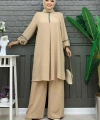 Taş İşleme Detaylı Pantolonlu Tunik Takım 8464 Taş