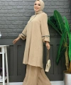 Taş İşleme Detaylı Pantolonlu Tunik Takım 8464 Taş