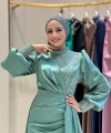 Taşlı Kuyruk Detay Abiye Elbise 7044 Mint