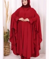 Tunik, Pantolon ve Abaya Üçlü Takım 8663 Bordo