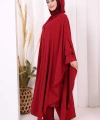 Tunik, Pantolon ve Abaya Üçlü Takım 8663 Bordo