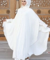 Tunik, Pantolon ve Abaya Üçlü Takım 8663 Ekru