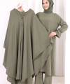 Tunik, Pantolon ve Abaya Üçlü Takım 8663 Haki