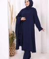 Tunik, Pantolon ve Abaya Üçlü Takım 8663 Lacivert