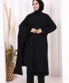 Tunik, Pantolon ve Abaya Üçlü Takım 8663 Siyah