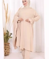 Tunik, Pantolon ve Abaya Üçlü Takım 8663 Taş