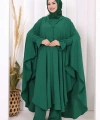 Tunik, Pantolon ve Abaya Üçlü Takım 8663 Zümrüt