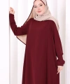 Tunik Şal ve Pantolon Üçlü Takım 8030 Bordo