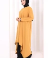 Tunik Şal ve Pantolon Üçlü Takım 8030 Hardal