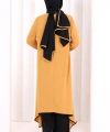 Tunik Şal ve Pantolon Üçlü Takım 8030 Hardal