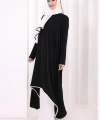 Tunik Şal ve Pantolon Üçlü Takım 8030 Siyah