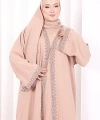 Üçlü Dantelli Abayalı Takım 6089 Bal