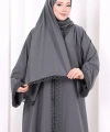 Üçlü Dantelli Abayalı Takım 6089 Füme