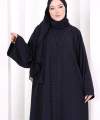 Üçlü Dantelli Abayalı Takım 6089 Lacivert