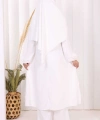 Umre Dubai Tunik Pantolon Takım ŞAL HEDİYE  8003 Ekru