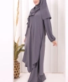 Umre Dubai Tunik Pantolon Takım ŞAL HEDİYE  8003 Gri