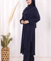 Umre Dubai Tunik Pantolon Takım ŞAL HEDİYE  8003 Lacivert