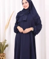 Umre Dubai Tunik Pantolon Takım ŞAL HEDİYE  8003 Lacivert