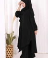 Umre Dubai Tunik Pantolon Takım ŞAL HEDİYE  8003 Siyah