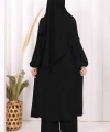 Umre Dubai Tunik Pantolon Takım ŞAL HEDİYE  8003 Siyah