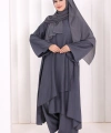 Yandan Bağlamalı Tunik Pantolon Takım 8008 Antrasit