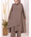 Yandan Bağlamalı Tunik Pantolon Takım 8008 Duman