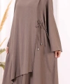 Yandan Bağlamalı Tunik Pantolon Takım 8008 Duman