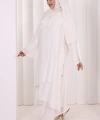 Yandan Bağlamalı Tunik Pantolon Takım 8008 Ekru
