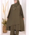 Yandan Bağlamalı Tunik Pantolon Takım 8008 Haki