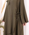 Yandan Bağlamalı Tunik Pantolon Takım 8008 Haki