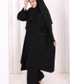 Yandan Bağlamalı Tunik Pantolon Takım 8008 Siyah