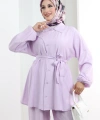 Yarasakol Düğmeli Takım 8705 Lila