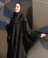 Yarasakol İşleme Detaylı Abaya 70012 Siyah