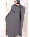 Yarasakollu Elbise 6077 Antrasit