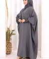 Yarasakollu Elbise 6077 Antrasit