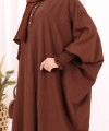Yarasakollu Elbise 6077 Kahverengi