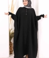 Yarasakollu Elbise 6077 Siyah