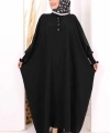 Yarasakollu Elbise 6077 Siyah