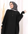 Yarasakollu Elbise 6077 Siyah