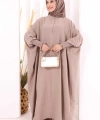 Yarasakollu Elbise 6077 Vizon