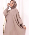 Yarasakollu Elbise 6077 Vizon