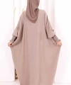Yarasakollu Elbise 6077 Vizon