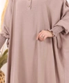 Yarasakollu Elbise 6077 Vizon