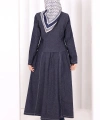 Yelekli Denim Elbise 6081 Lacivert