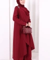 Yelekli Pantolon Takım 8012 Bordo