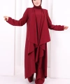 Yelekli Pantolon Takım 8012 Bordo